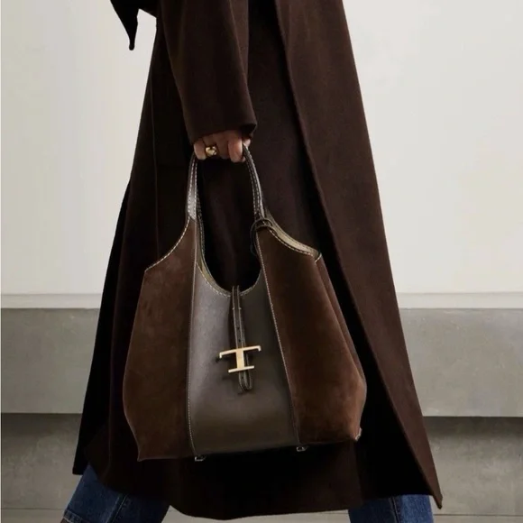 Tod's Suede and Leather Shoulder Bag w/ Gold. would trade for a YSL bag possibly - Picture 6 of 6